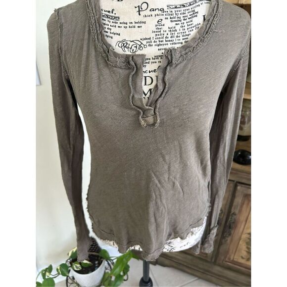 Free People Hazy Day Distressed Henley - Picture 2 of 8